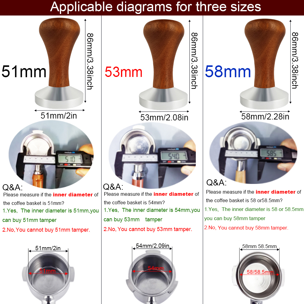 [Ship Local] 51mm/53mm/58mm Coffee Espresso Flat Tamper Press Tampers ...