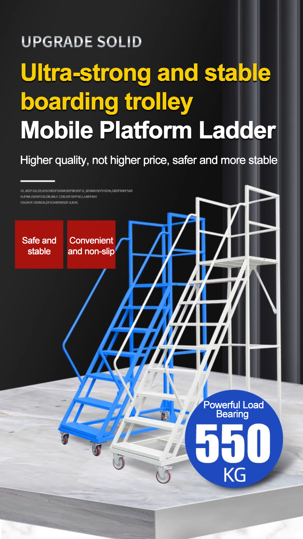 Warehouse Supermarket Climbing Ladder Mobile Steps With Wheels ...