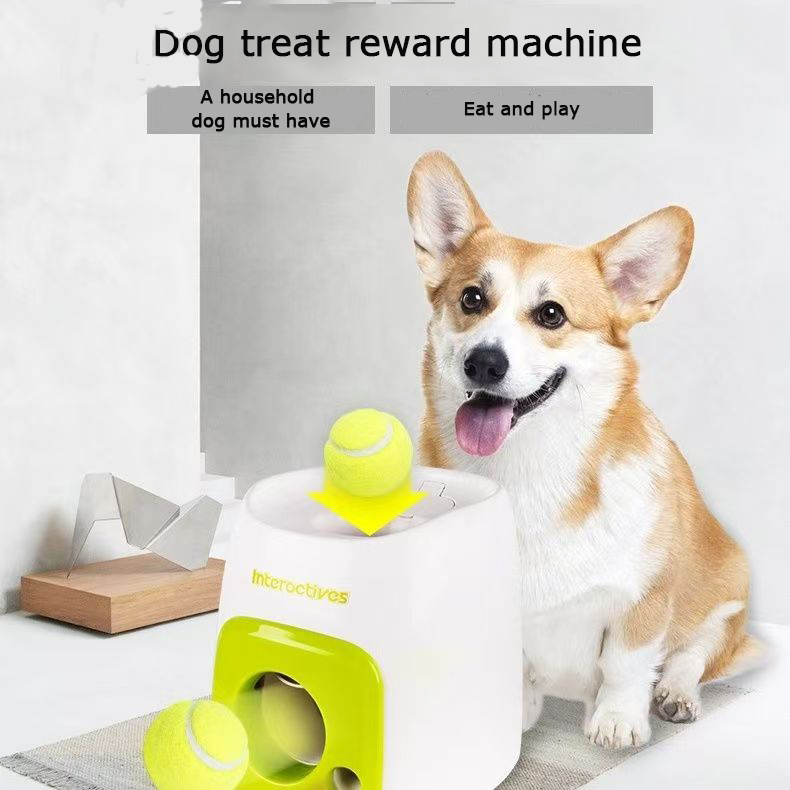 Pet Ball Launcher Toy Dog Tennis Food Reward Machine Snack Reward ...