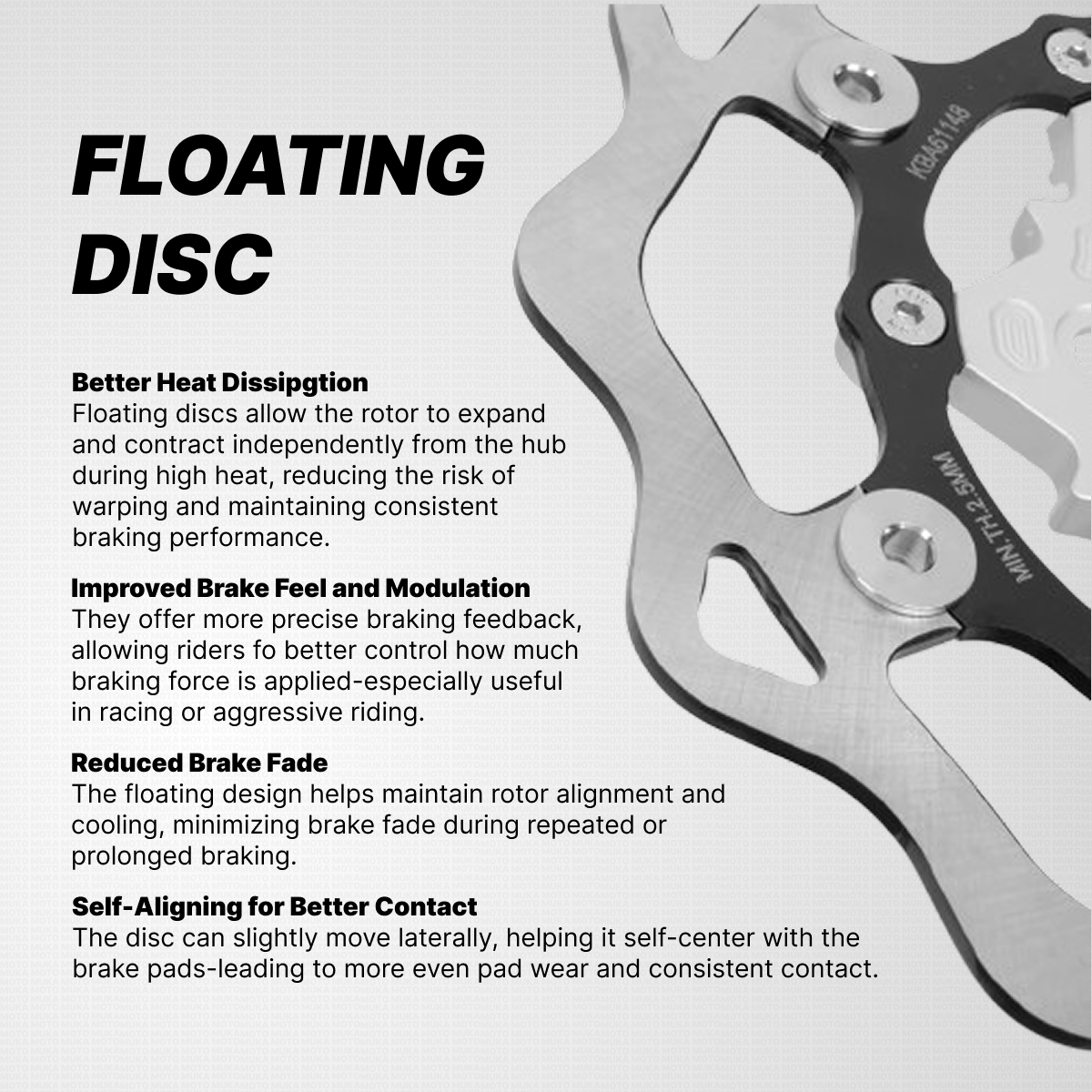 Galfer CNC Floating Disc 260mm Common 4holes For Click/Beat/Genio ...