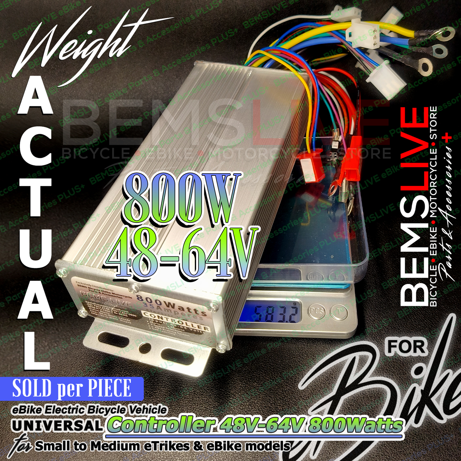 BEMS 800Watts 48-64V Universal Controller eBike eTrike for many ...
