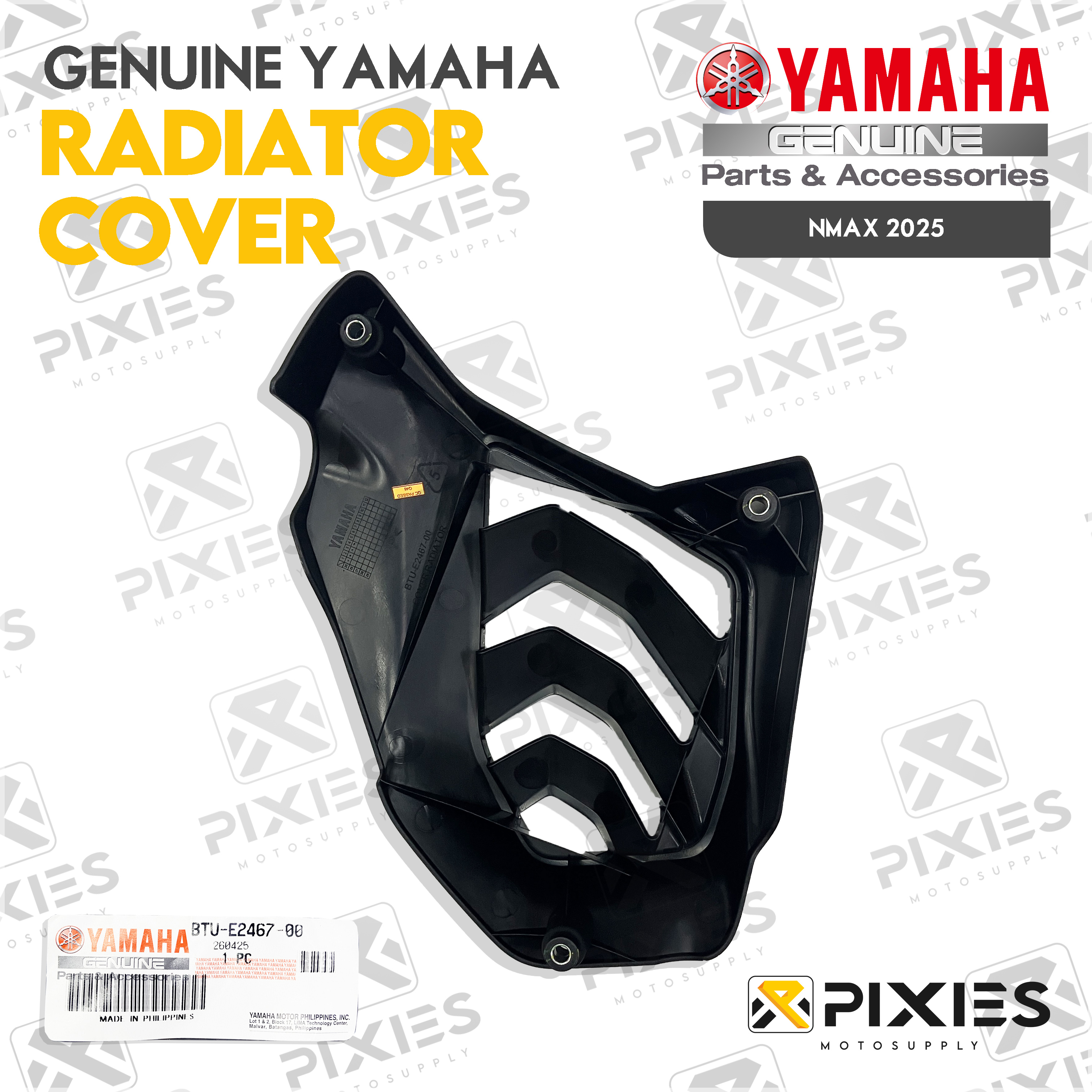 YAMAHA GENUINE RADIATOR COVER FOR NMAX V3 NMAX 2025 TURBO / AEROX V3 SP ...