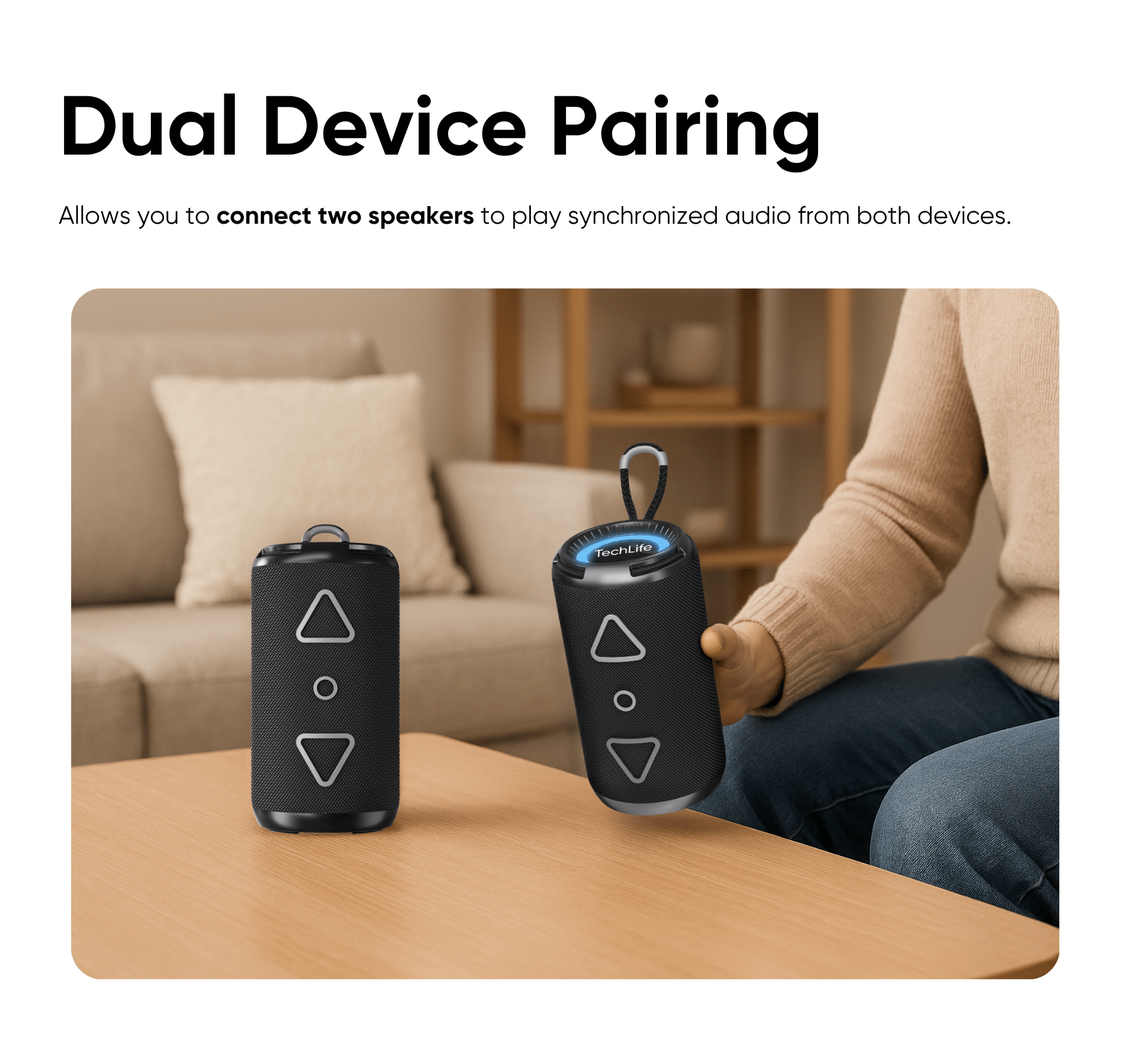 TechLife Bluetooth Speaker Plus l IPX4 Water Resistance l Dual Bass ...