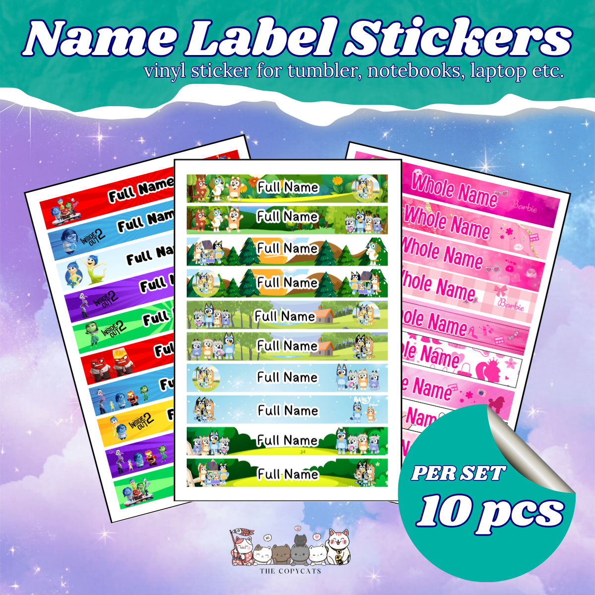 Customized Name Label Sticker Vinyl Sticker for Tumbler, Notebooks ...