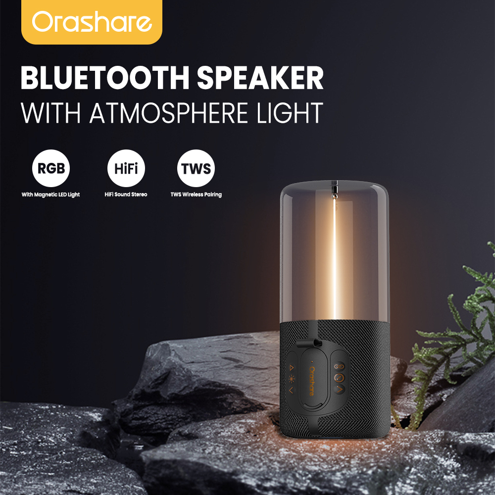 Orashare BSL01 Speaker Bluetooth With Magnetic Atmosphere Light HiFi Sound  TWS Speaker