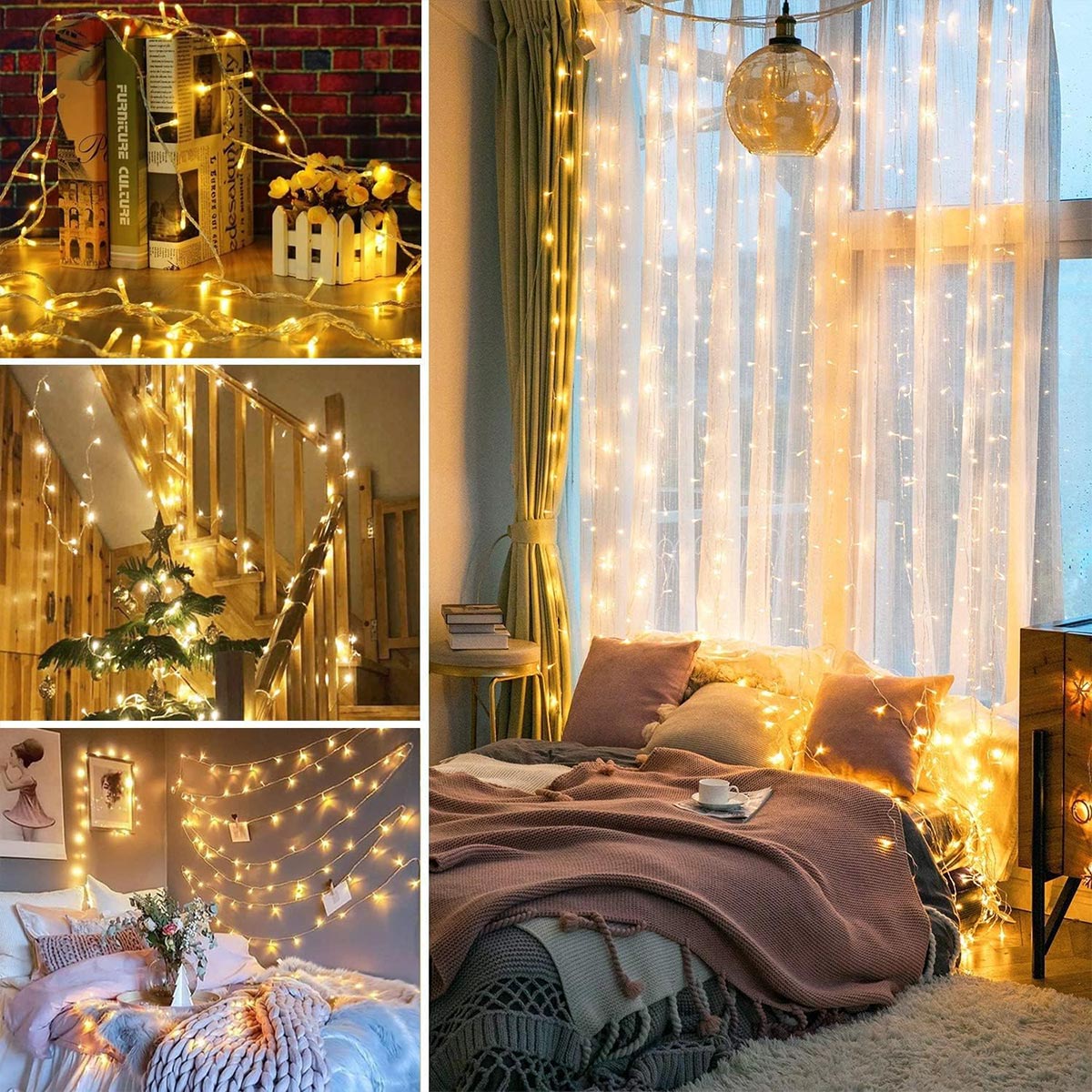 220V 50m LED string lights, outdoor lighting, fairy lights, waterproof ...