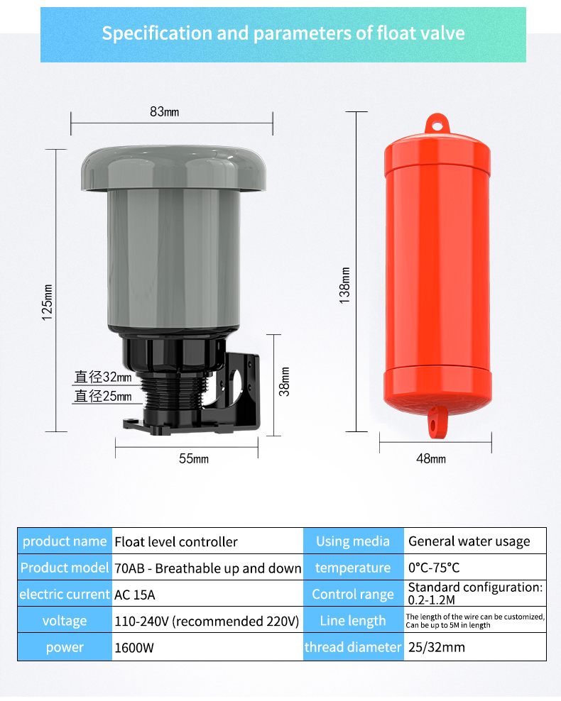 Double Float Suspension Automatic Liquid Level Controller Pump Switch ...