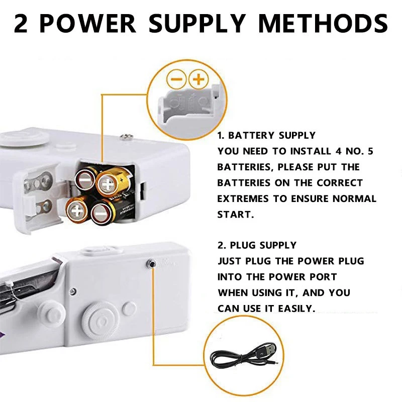 XT Handheld Electric Sewing Machine USB Rechargeable Full Kit - Home ...