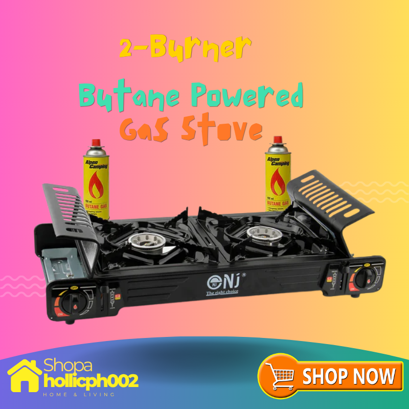 Double Burner Butane Gas Stove – Portable, Heavy-Duty, Fast Ignition ...