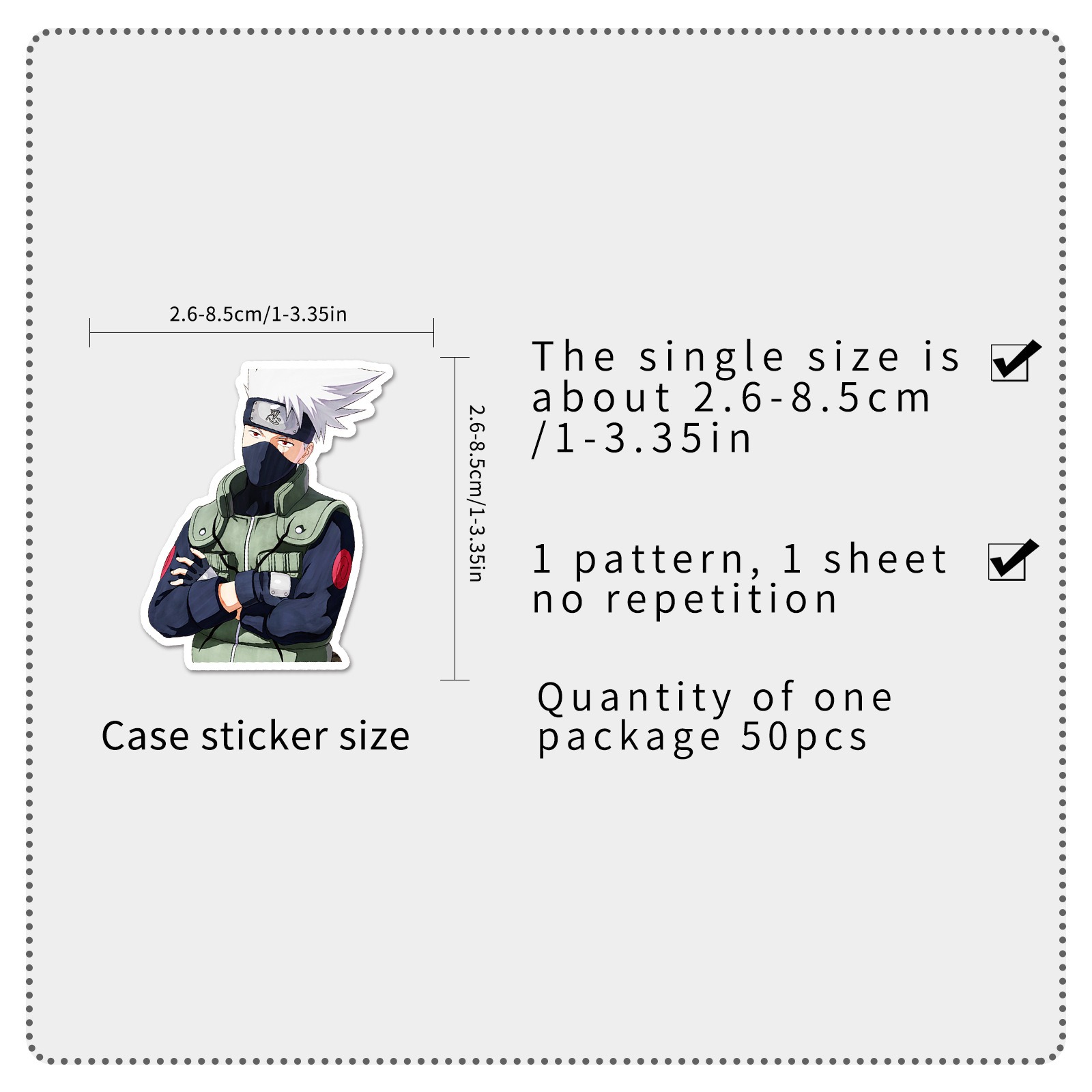 50pcs Kakashi Hatake Graffiti Stickers Product Number: L50-1352 ...