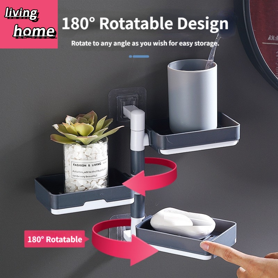 Non drilling soap rack wall mounted multi-layer soap box storage rack ...