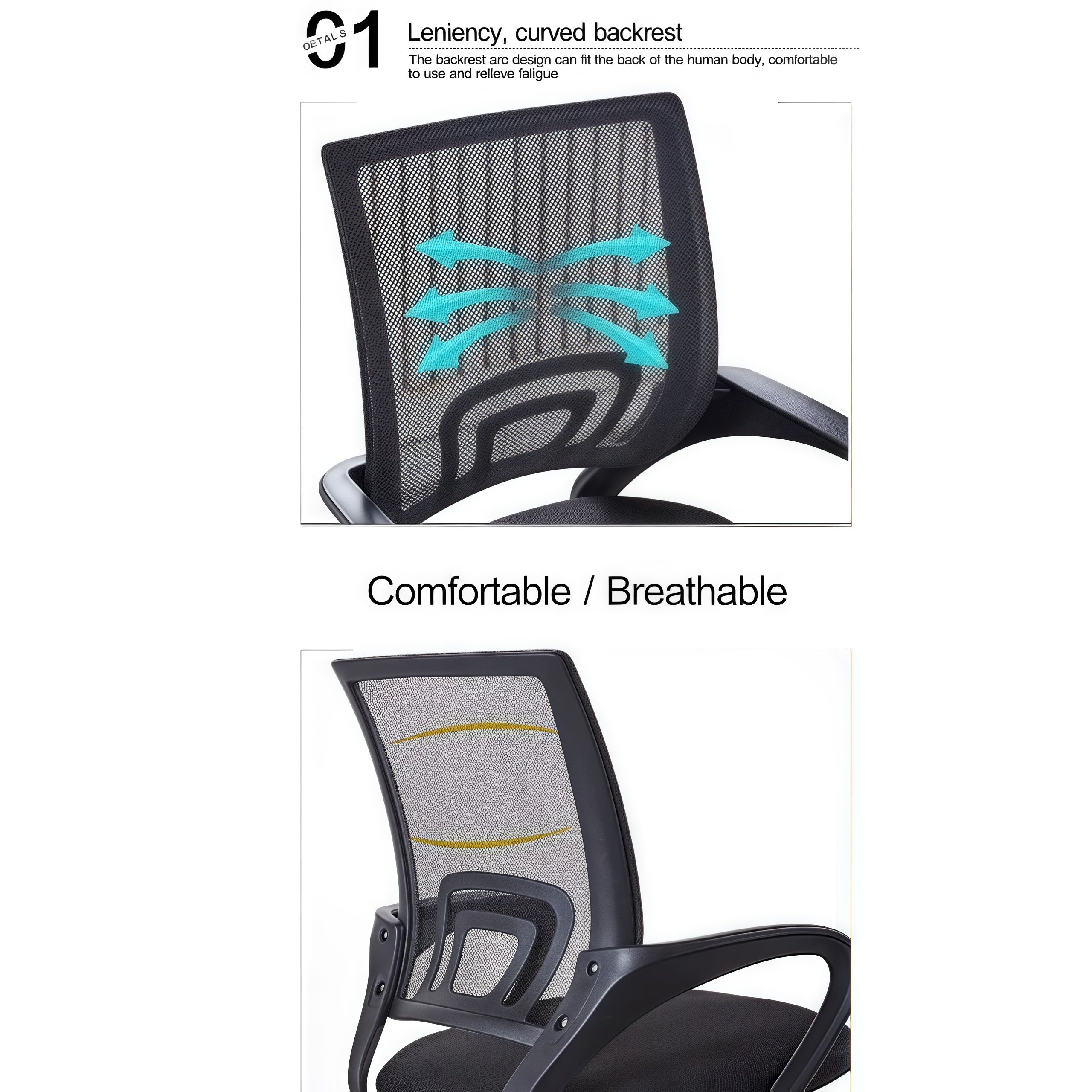 Office Chair minimalist Computer Chair Swivel High Back Study Chair Net ...