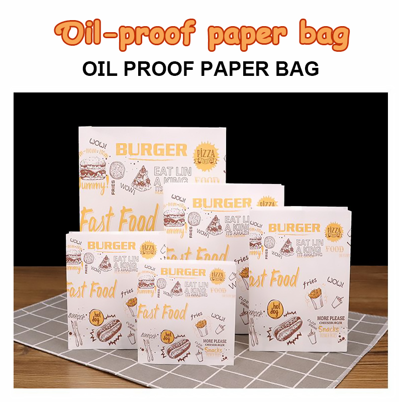100Pcs French Fries Paper Disposable French Fries Pouch Fries Holder ...