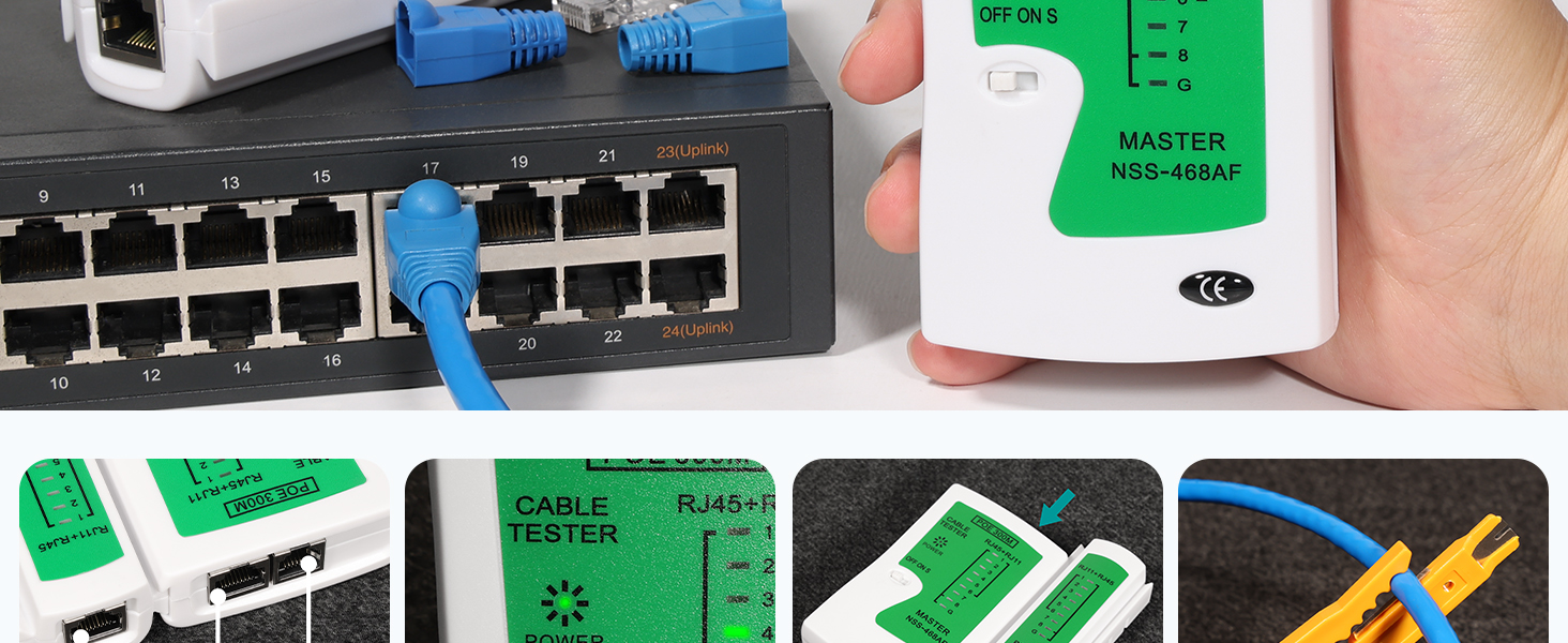 Network Cable Tester RJ45 RJ11 RJ12 CAT5 UTP LAN Networking(BATTERY NOT ...
