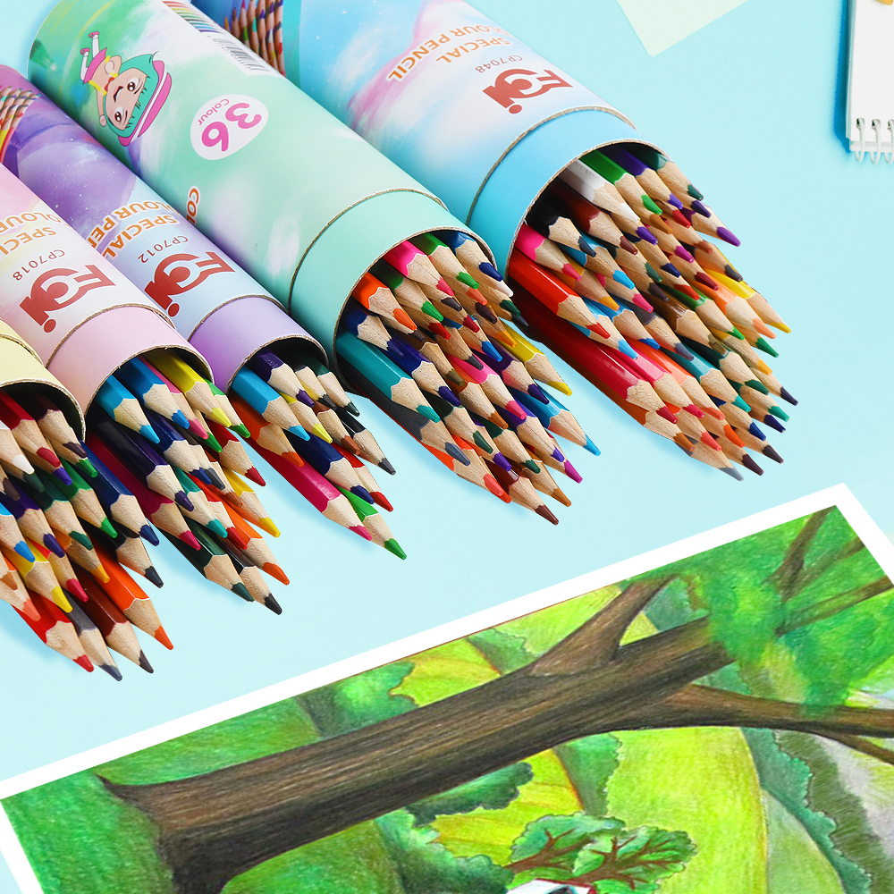 FCI Color Pencil Set 12/18/24/36/48Color For Drawing Sketching Kids ...