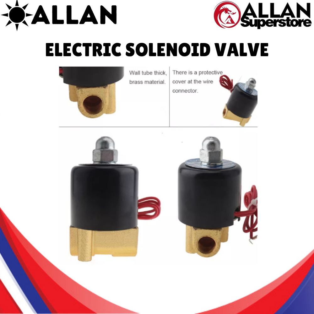 Allan Superstore Electric Solenoid Valve Two Way Brass DC 12V AC 220V 1 ...