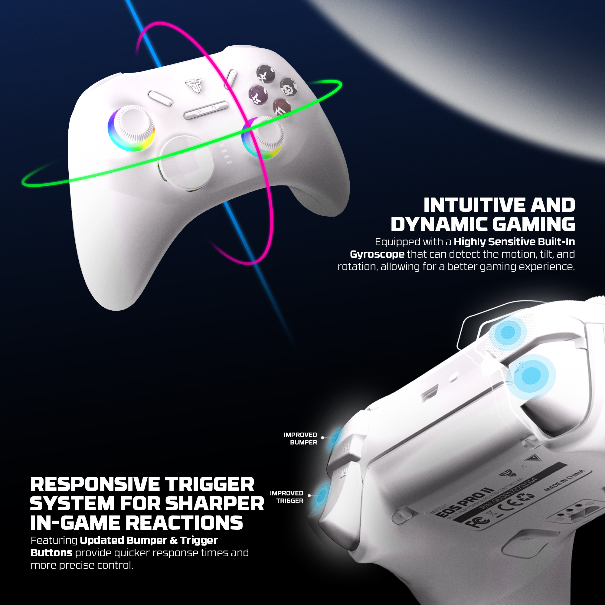 Fantech EOS PRO II WGP15V2 Multi-Platform Wireless Controller with Hall ...