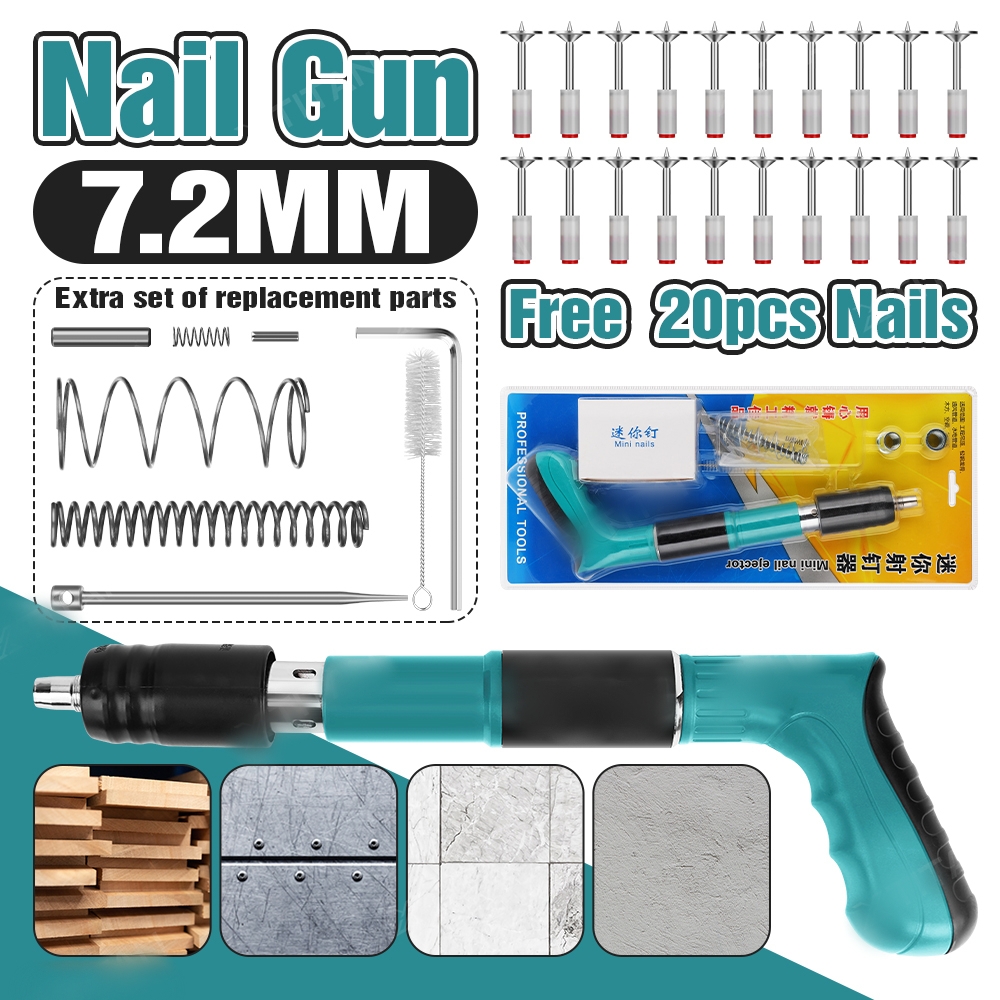 【COD】6 Gears Nail Gun Manual Steel Nail Gun For Concrete Rivet Tool ...