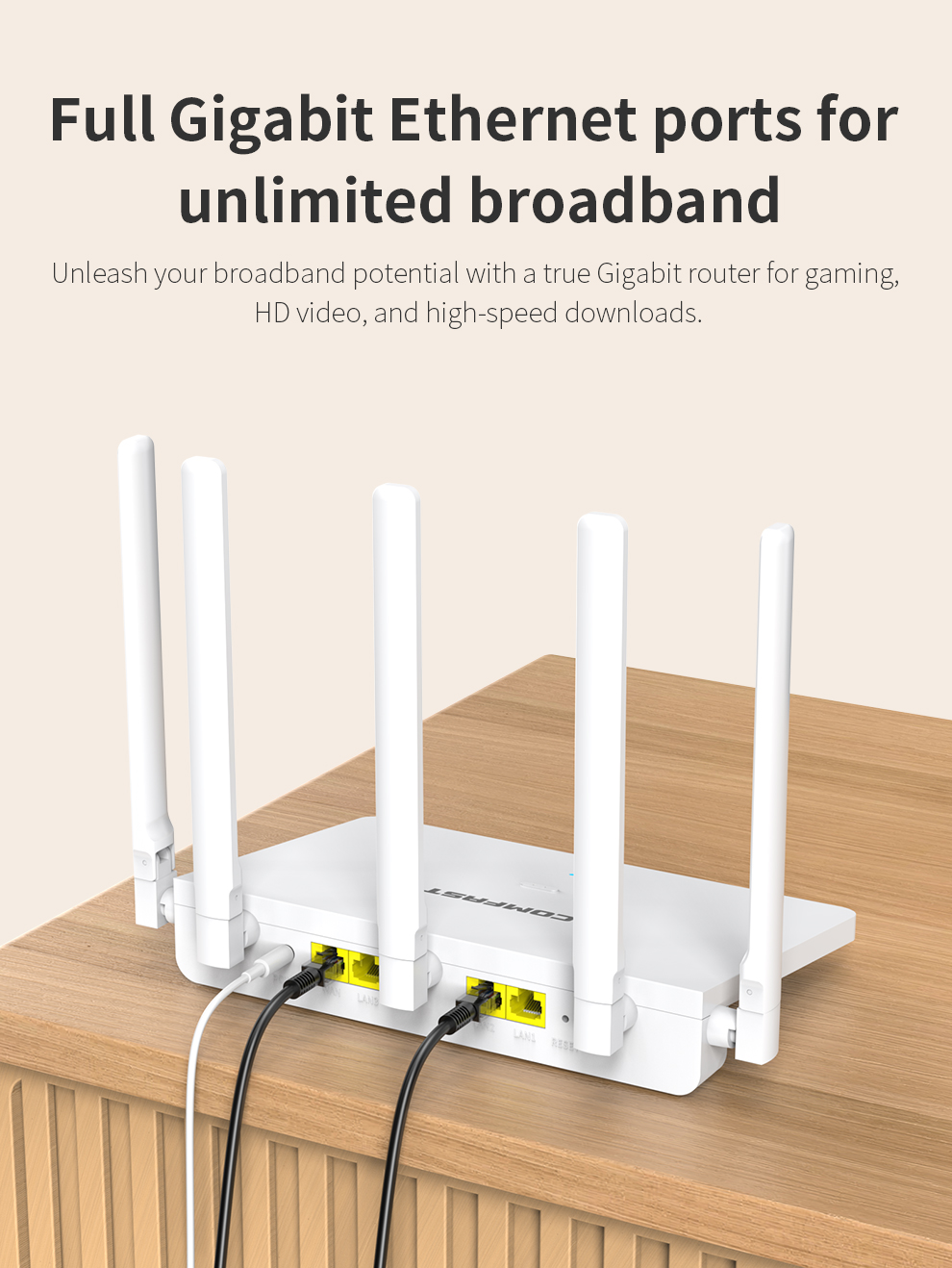 Comfast CF-WR631AX V3 Wireless Router WiFi6 AX3000 Enterprise Mesh ...