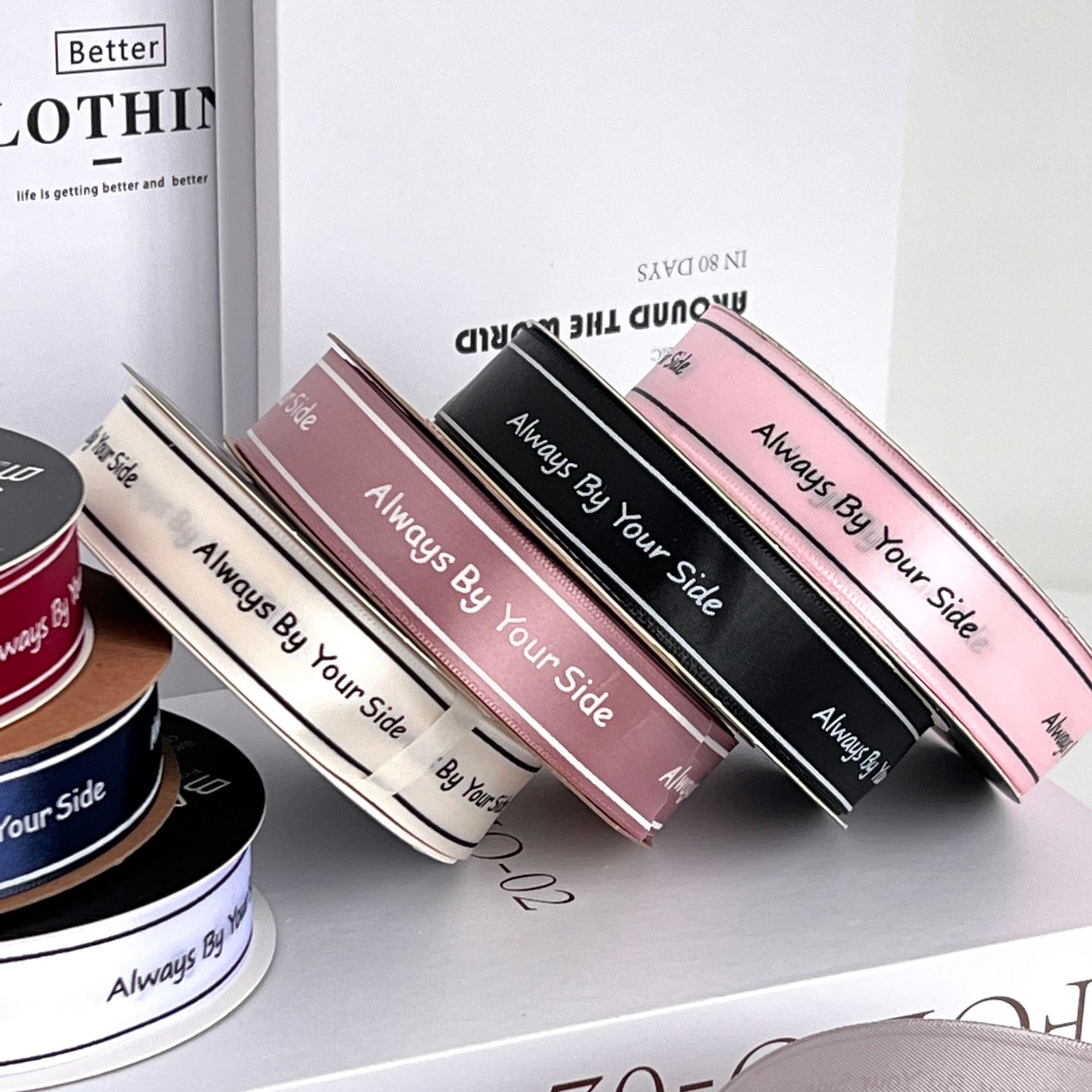 (40 yards/roll) 2.5cm Ribbon English lettersRibbon Satin Ribbon Gift ...