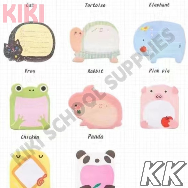 KK Kawaii Animal 20 Sheets Sticky Note Time Record Sticky Memo Student ...