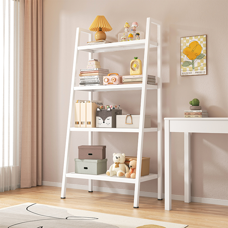 Book Shelf Ladder Shelf Rack Display Rack with Door Floor Shelf Wooden ...