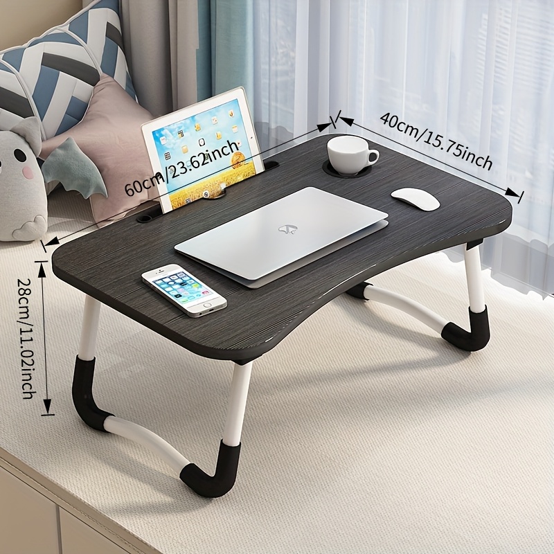 Folding table bed mini table kids study table laptop desk with cup ...