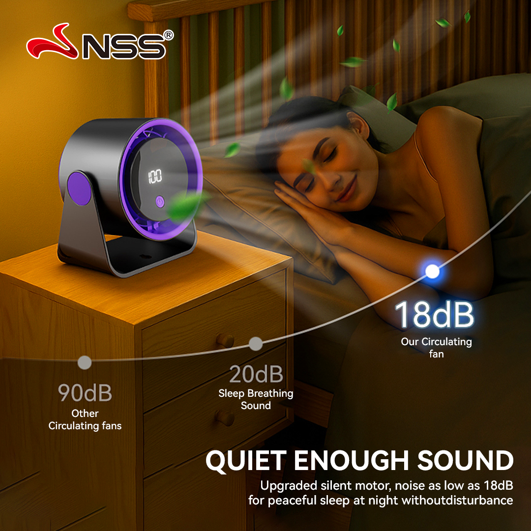 NSS Mini Portable Electric Fan Cooling Turbo Table Deskfan Home 8W Wall ...
