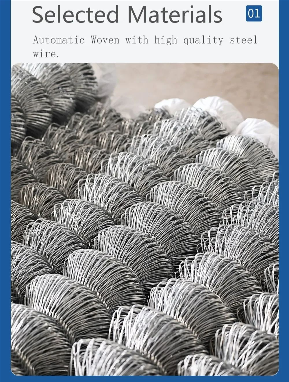 (Per roll) Galvanized Cyclone Wire Farm Fence Wire Garden Fence Wire ...