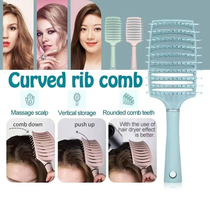 Rib Comb Anti-static 110 Teeth Tangle-free Scalp Massage Brush Long ...