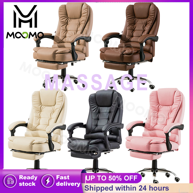 Reclining Computer Chair with Footrest Office Ergonomic Gaming Leather ...