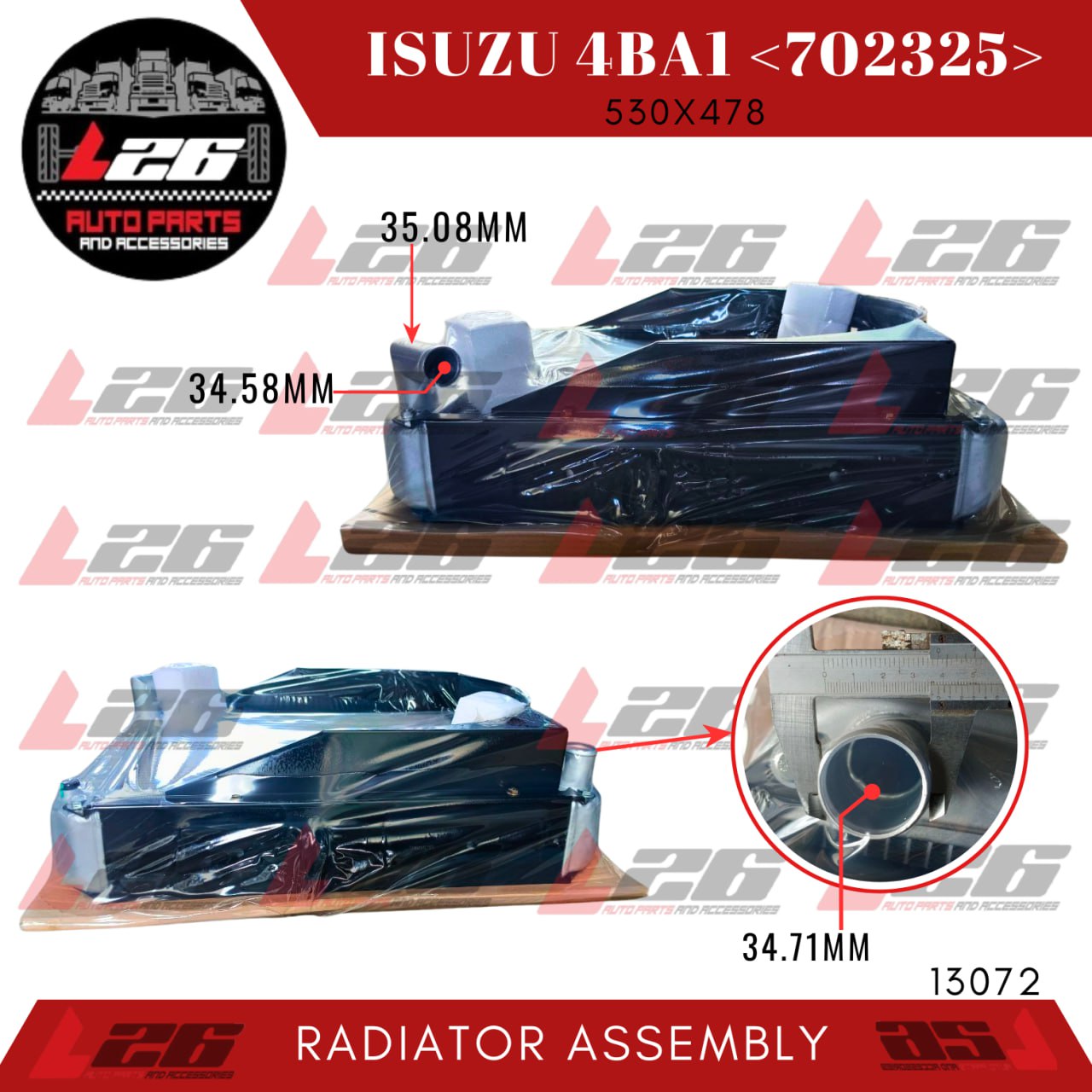 13072 Isuzu 4BA1 Radiator Assembly M/T PP68 5ROWS (Polar) | Shopee ...