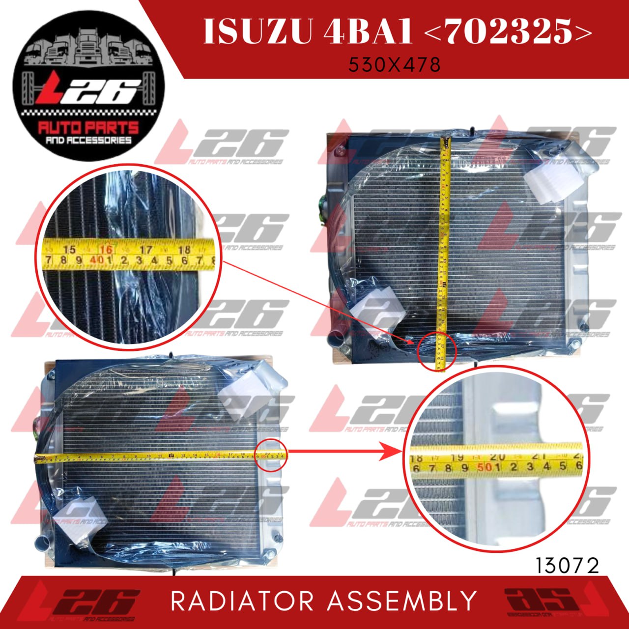 13072 Isuzu 4BA1 Radiator Assembly M/T PP68 5ROWS (Polar) | Shopee ...