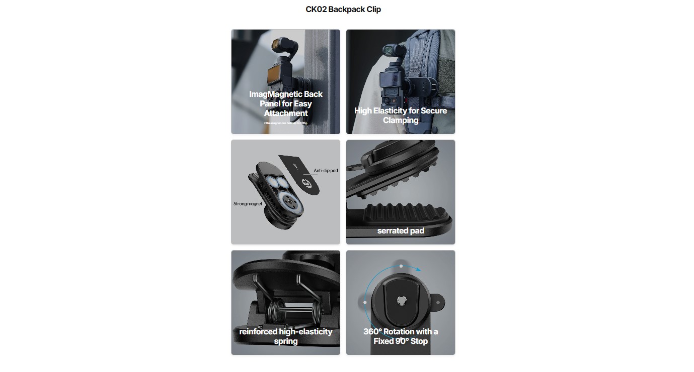 Ulanzi CKA Quick Release Backpack Plate Clip with 1/4
