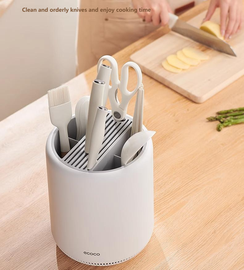 Ecoco Kitchen Knife Holder Chopsticks Cage 360 Degree Rotatable Cutlery ...