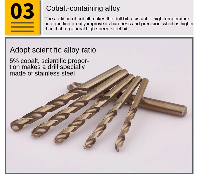 COD Metric M42 Cobalt Twist Drill Bits Set for Stainless Steel and Hard ...