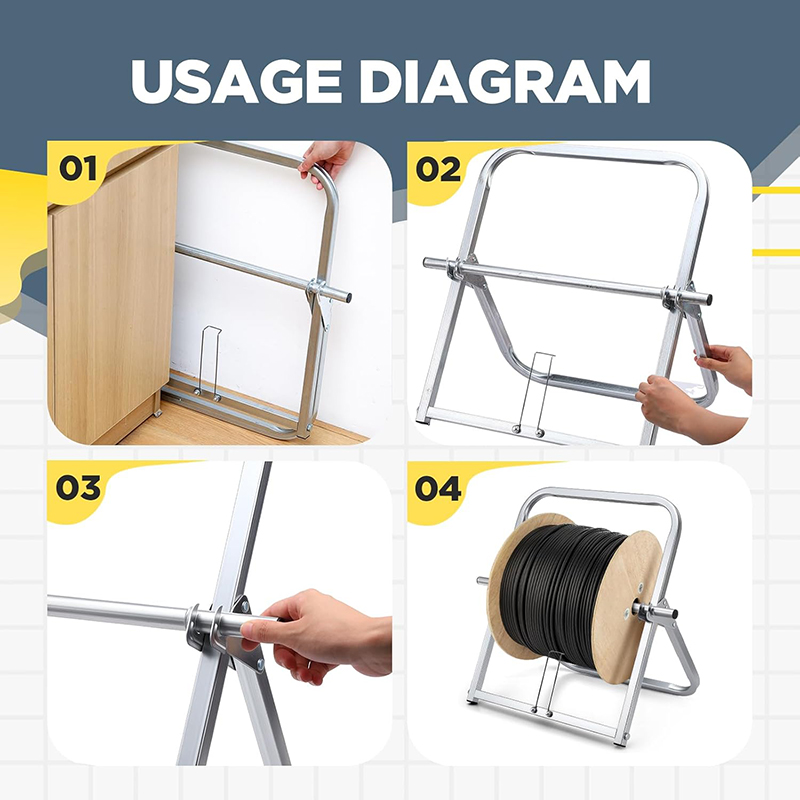 Portable Cable Reel Stand, Adjustable Foldable Holder for 45cm 40cm ...