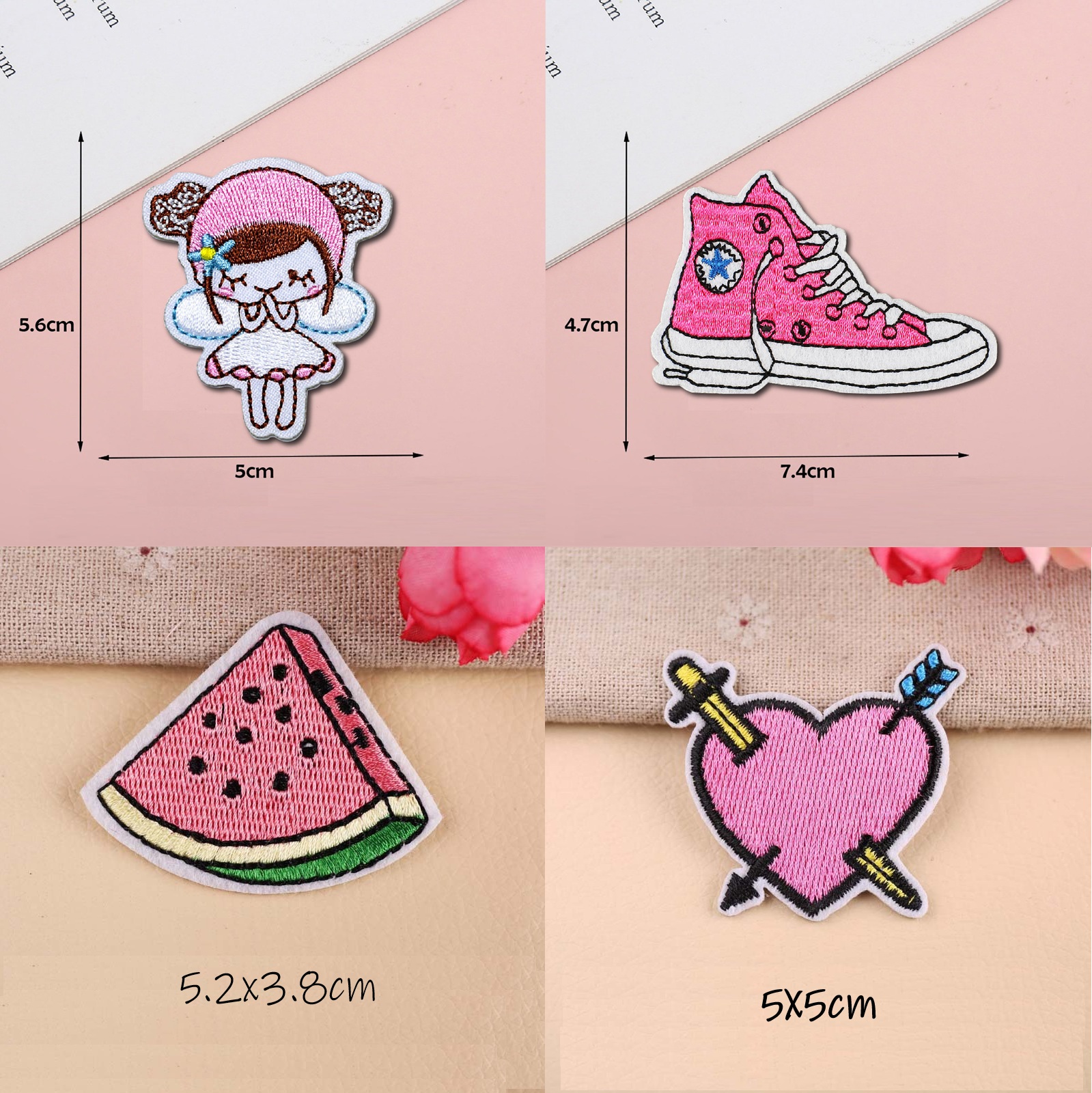 Pink Theme Embroidery clothes patch stickers Iron patches clothes patch ...