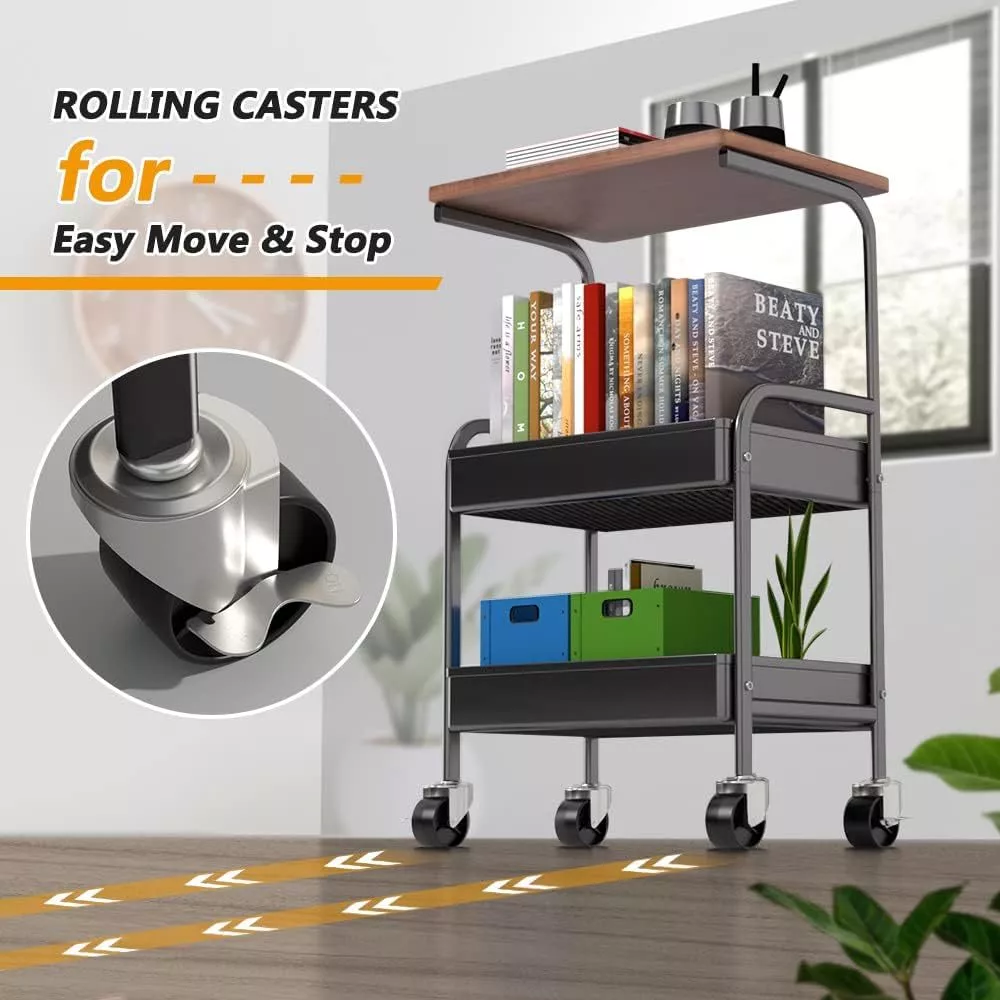Kitchen Storage rack Trolley With Wheels Household Organizer Mobile ...