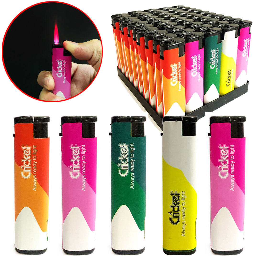 50pcs/box Windproof lighter, candy color advanced lighter, pink flame ...