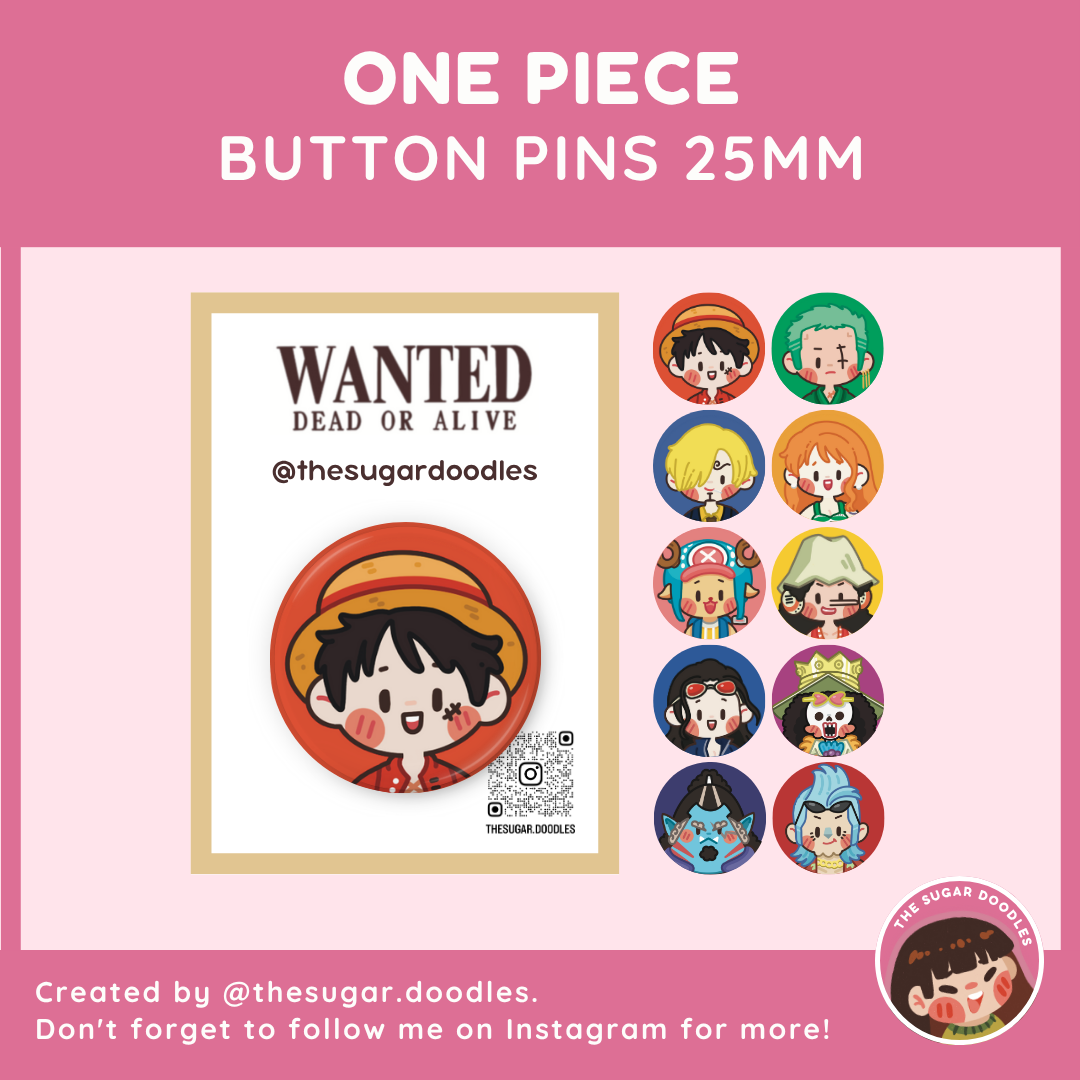 One Piece Button Pin 25mm | Shopee Philippines