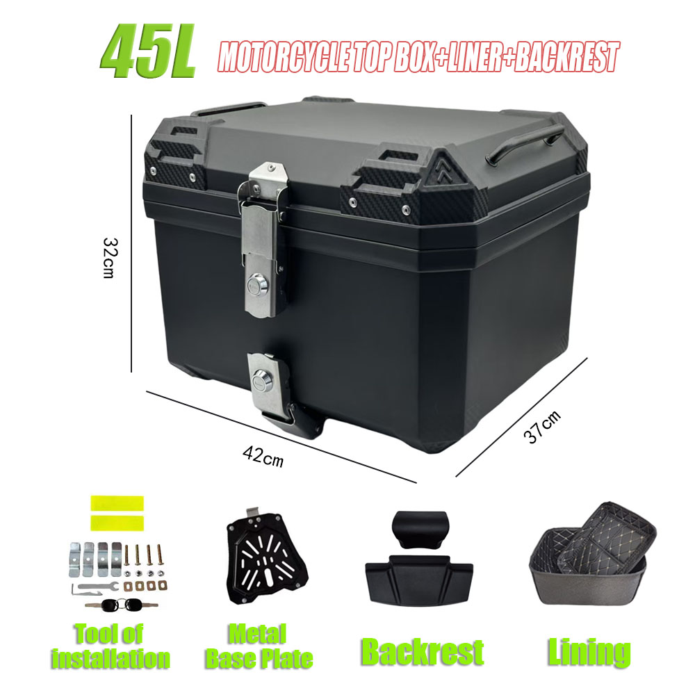 Motorcycle Top Box 36L/45L Large Capacity Universal Motorcycle Tail Box ...