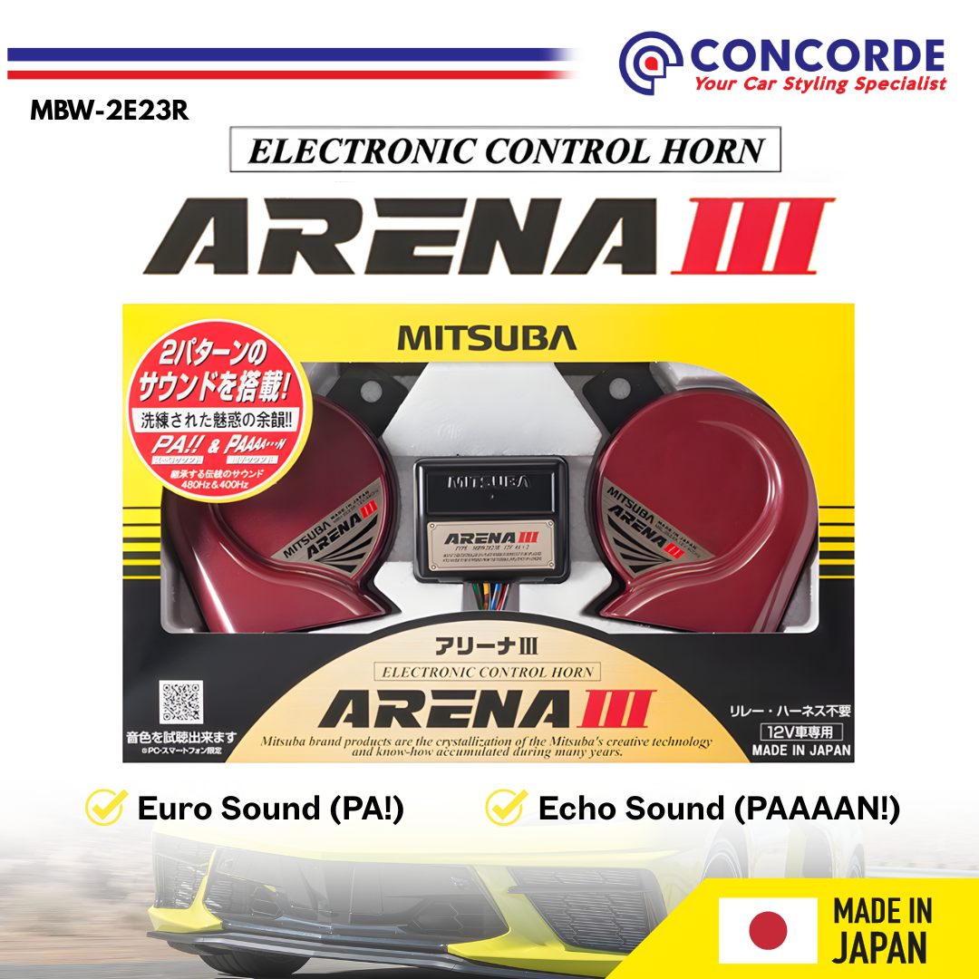 MITSUBA ARENA III HORN 12V 113DB/2M 480HZ(HI)400(LO) RED2P/S