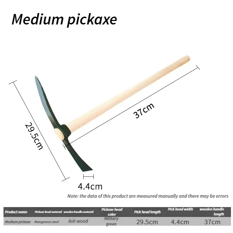 Removable Dual Purpose Wood Handle Pickaxe Hoe For Outdo Digging Shovel ...