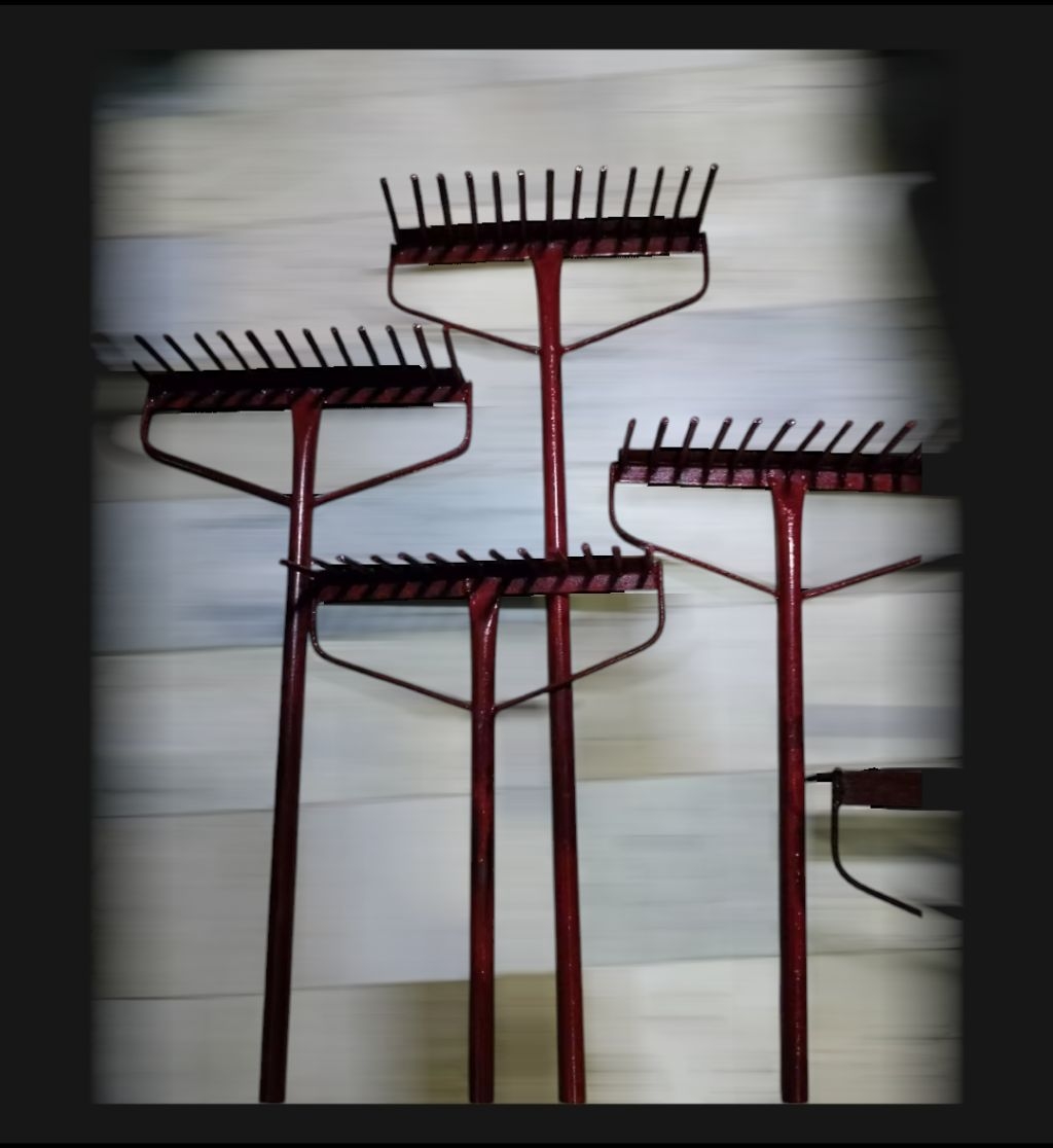 Kalaykay/Garden Rake Heavy Duty 4 ft with 13,14& 15 teeth Steel Handle ...