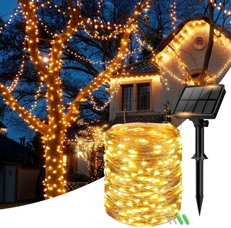 7/12/22/32M Solar Christmas Lights Outdoor Waterproof Fairy String ...