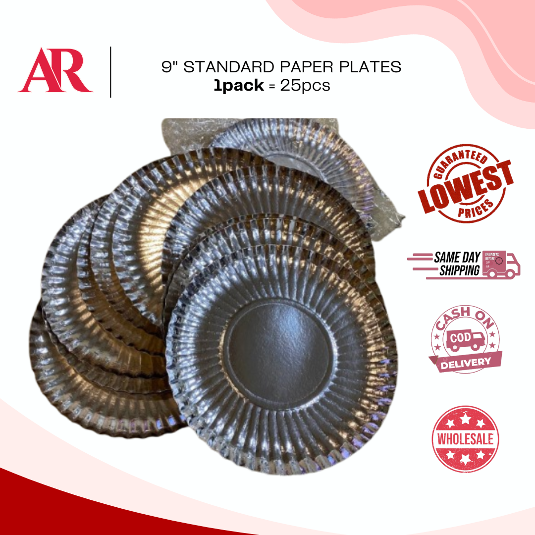AR 50-125pcs Disposable Plates | 9" Round Paper Plate | Party Home ...