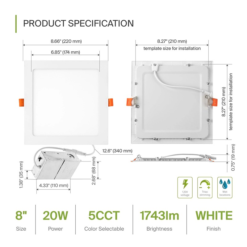 LED Pin light Ceiling Downight Recessed Round and Square Down light ...