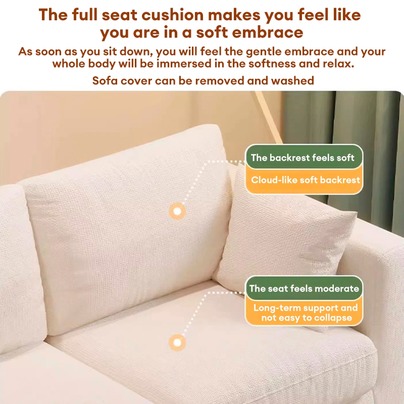 CONOCO Nordic Style Solid Wood Fabric Sofa Simple and modern fabric ...