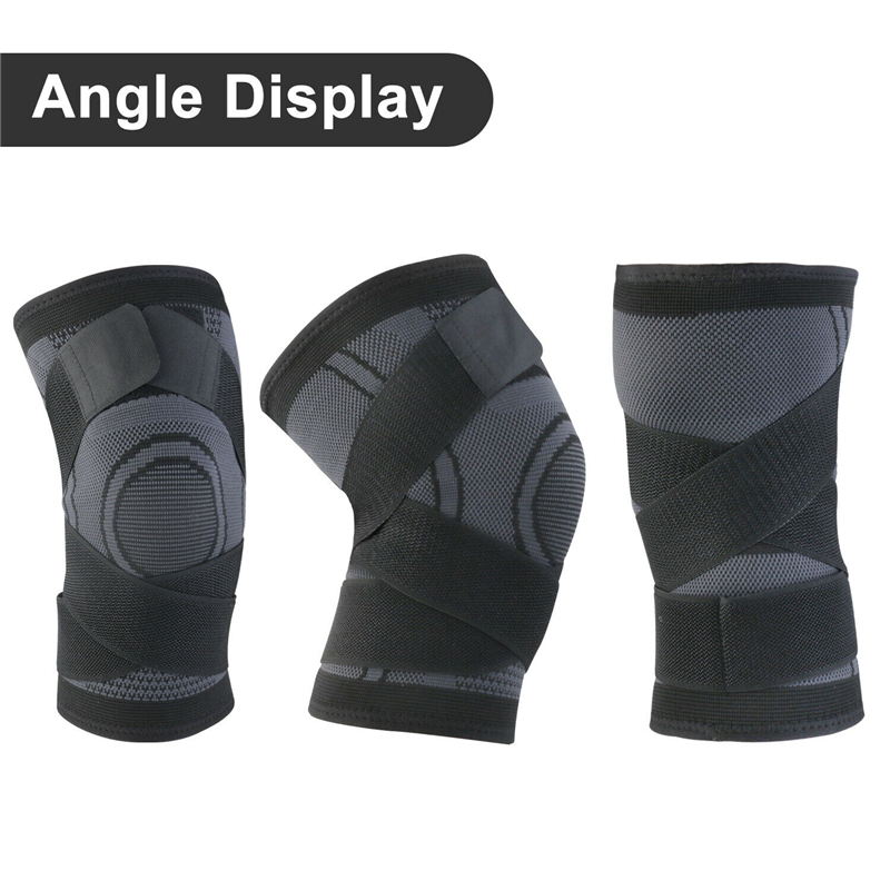 Wallfire Ginocchiera Elastica Pressurizzata Con Cinghie, Per Corsa, Basket E Fitness, Taglia XL, Doppio Strato, Supporto Articolazione